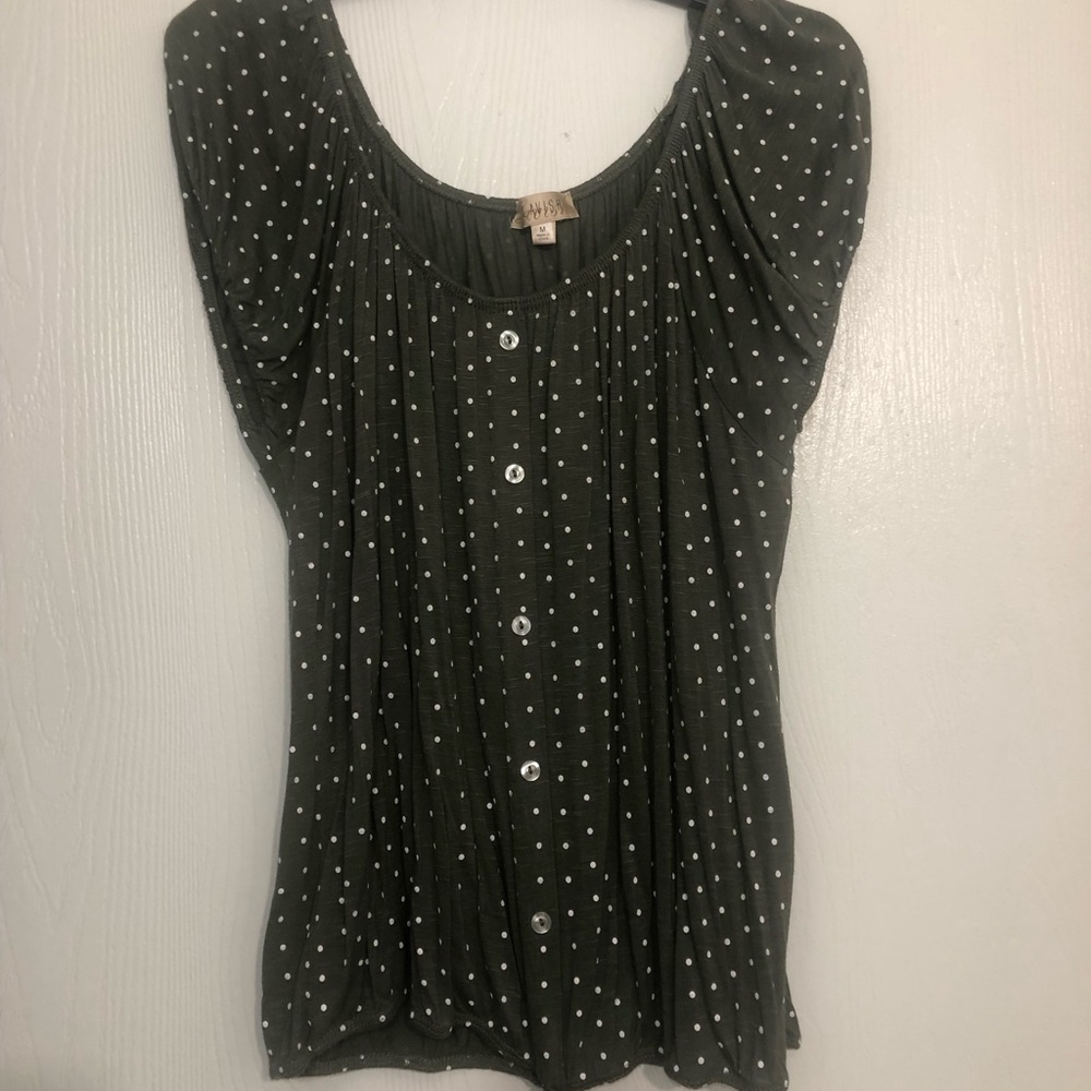 Lavish Green and White Fitted Blouse